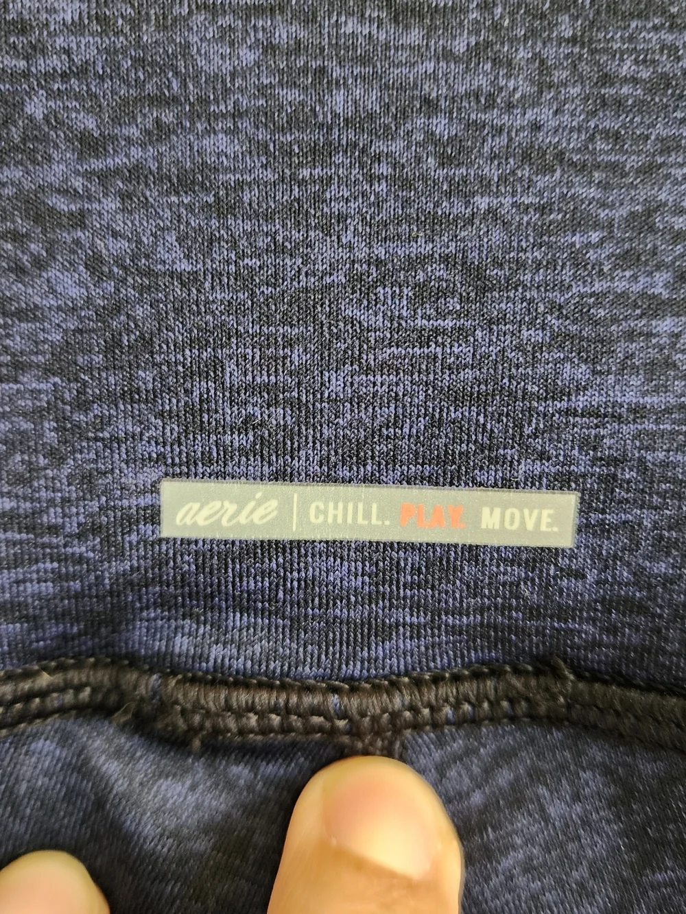 Aerie Chill Play Move High Waisted Heathered Blue Leggings Size M